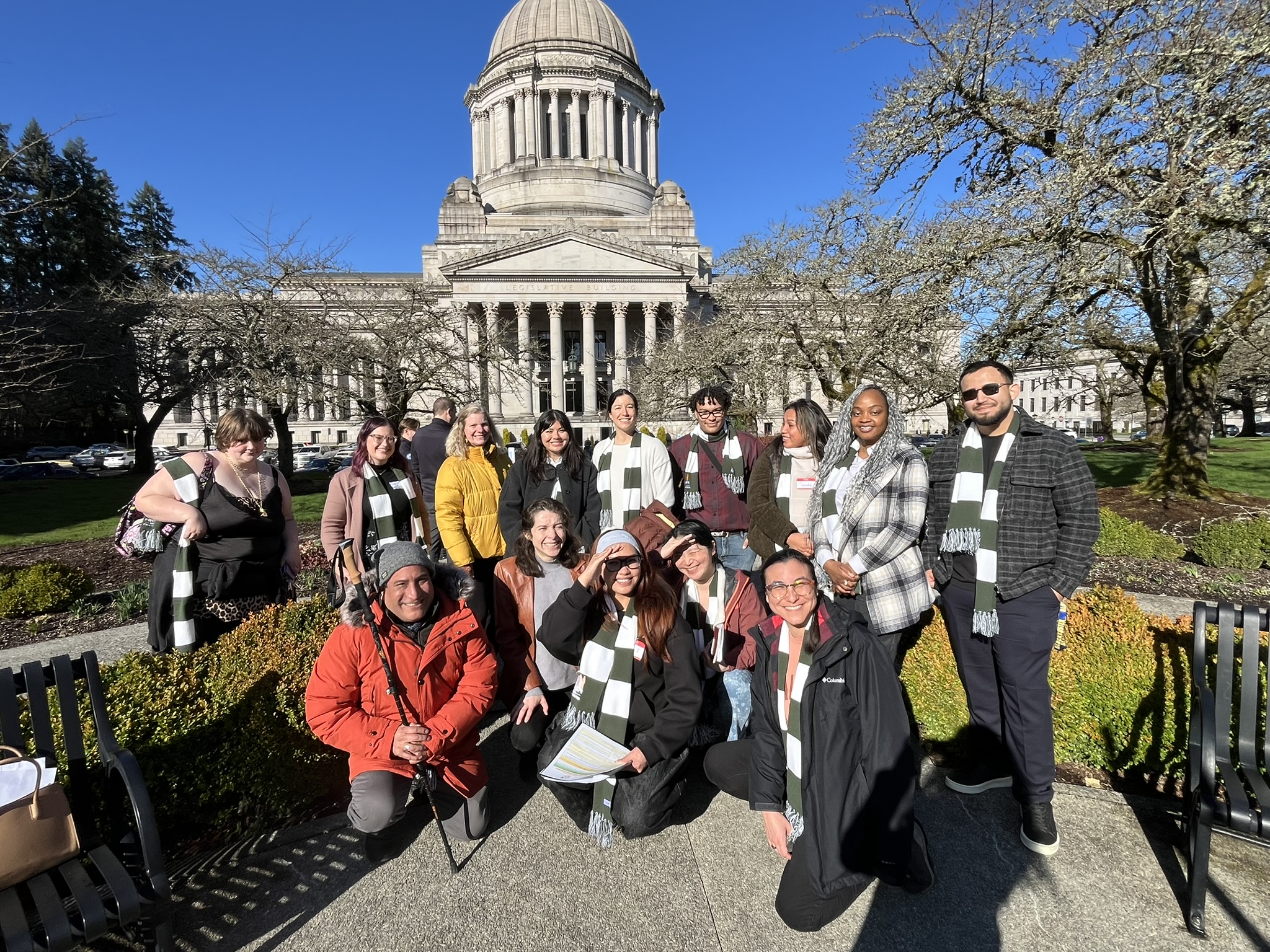 A Cedar group visiting the Washington State Capitol Building